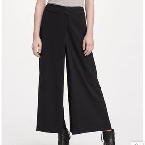 Rag & Bone Lomand Black Cropped Wide Leg Pant NWT Overlap Waistband Size 00